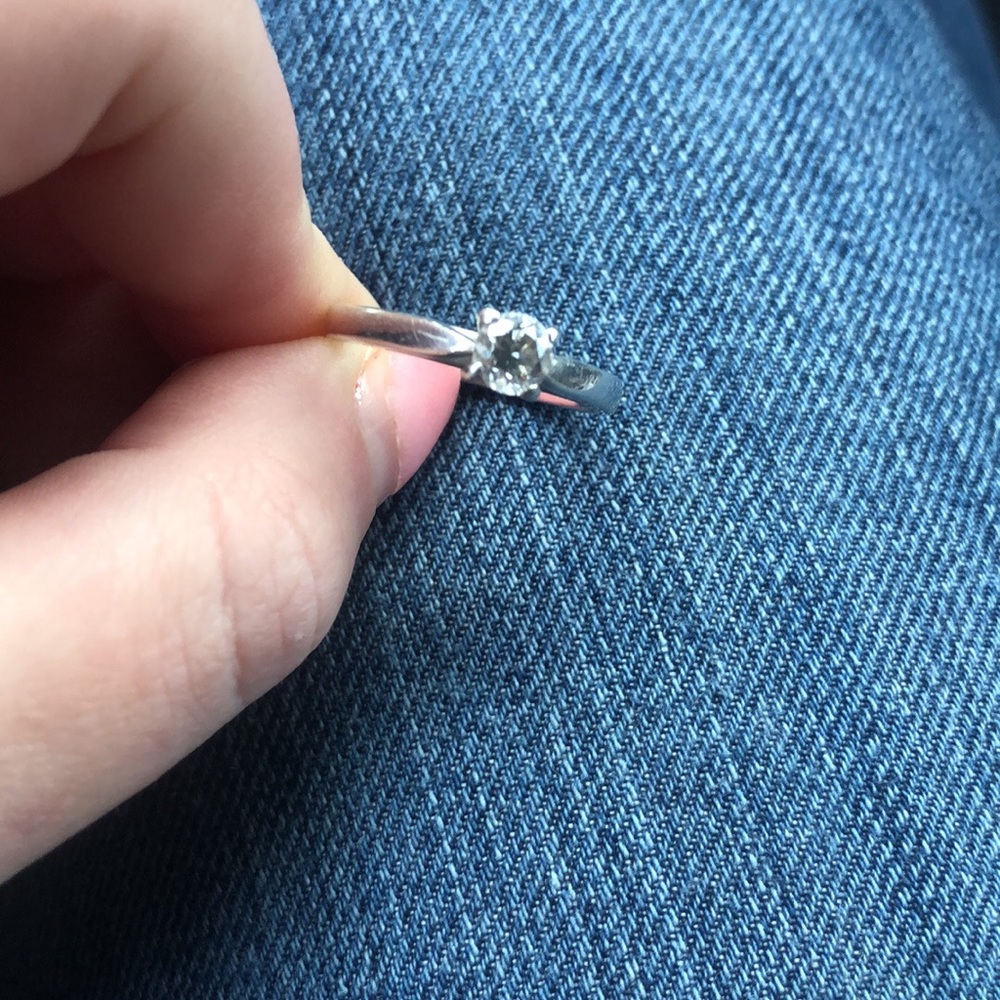 Half carat diamond engagement ring very clear in Platinum set